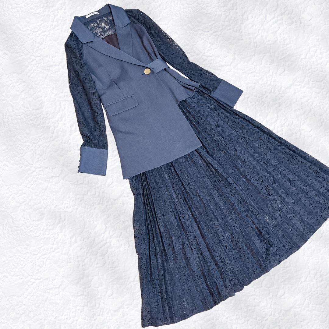 SNIDEL☆二次会 スイッチングレースドレス グレーS〜M相当 オケージョン