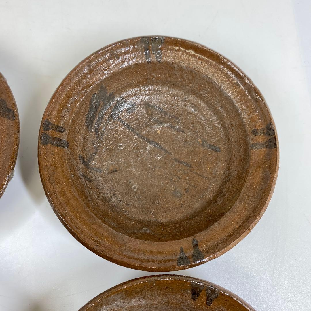 古唐津　山絵　小皿4枚　直径約12.5㎝　　タカチ　東さ7-0121☆2F