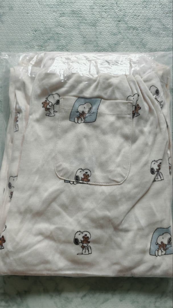 ジェラートピケ×スヌーピー　ワンポイントロンT 　ホワイト　上下セット 15-8