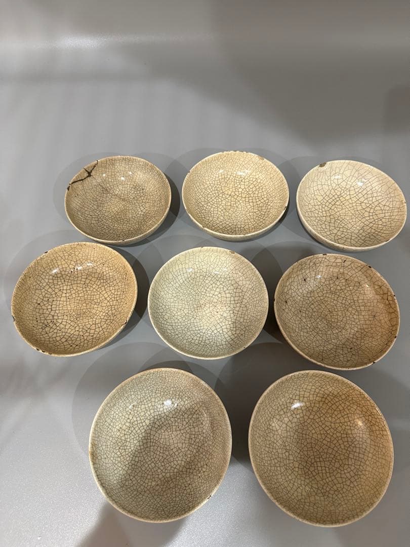 中国 仿哥釉 碗 八客