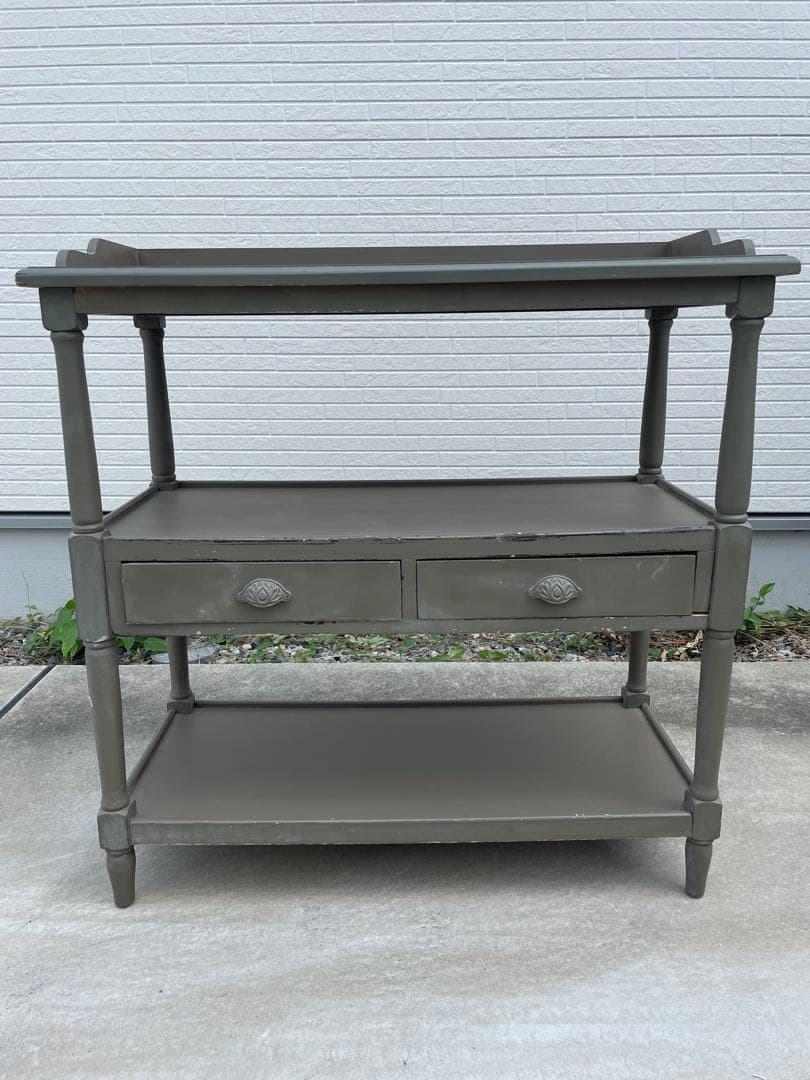 na アンティーク調　キャビネット　ラック　シェルフ　木製　引き出し付き