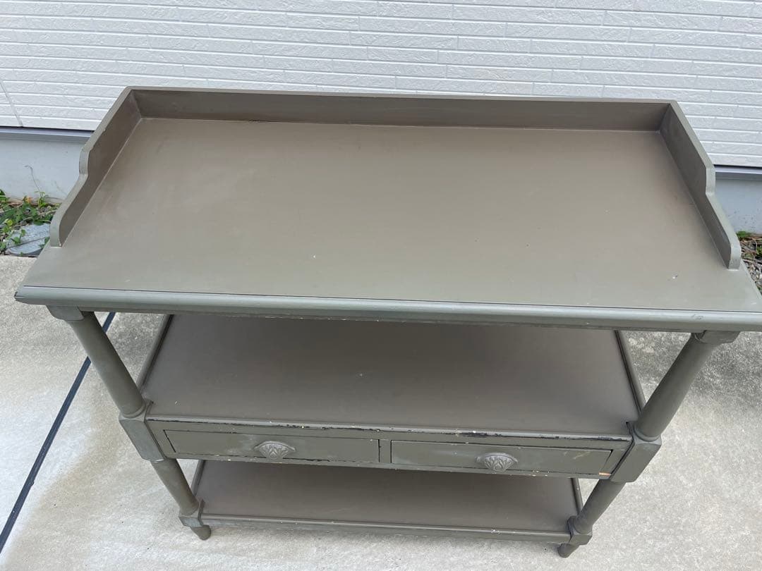 na アンティーク調　キャビネット　ラック　シェルフ　木製　引き出し付き