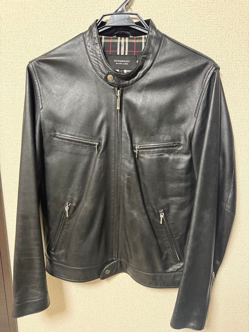 BURBERRY BLACK LABEL レザーライダースジャケット Lブラック