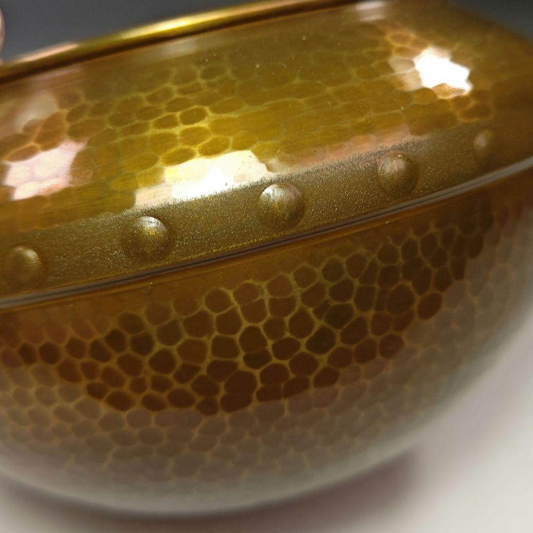 イ550 建水『唐銅風炉師　黒瀬宗康』『鵬雲斎好　モール　累坐建水　共箱』茶道具