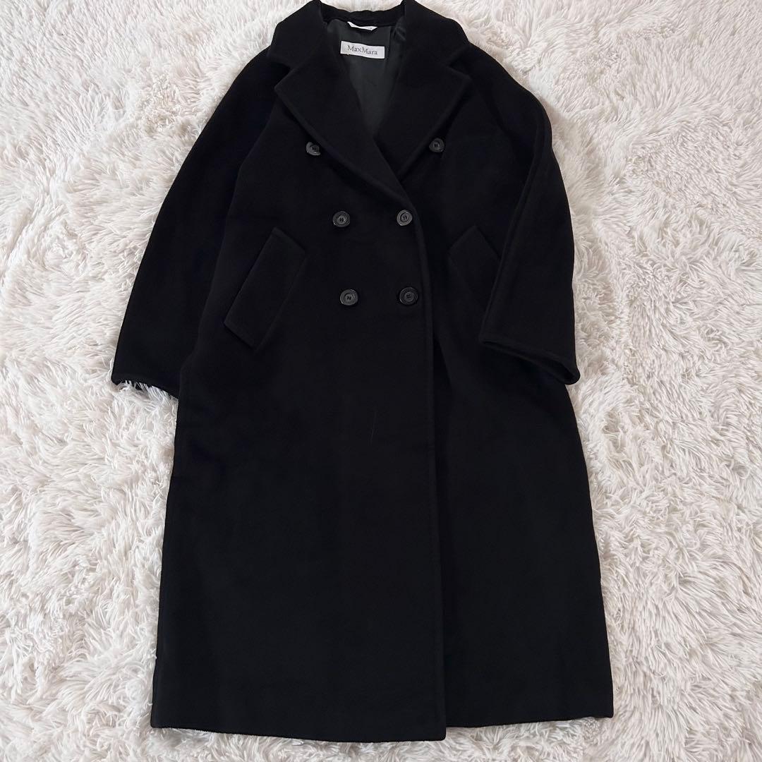 美品Max Mara 白タグ カシミヤウール ダブルブレスト チェスターコート