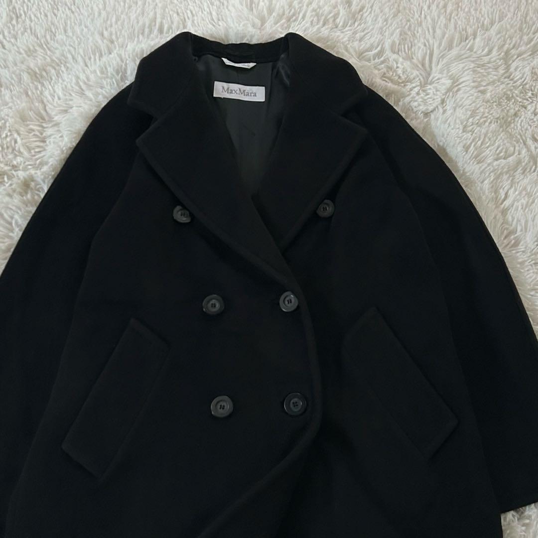 美品Max Mara 白タグ カシミヤウール ダブルブレスト チェスターコート