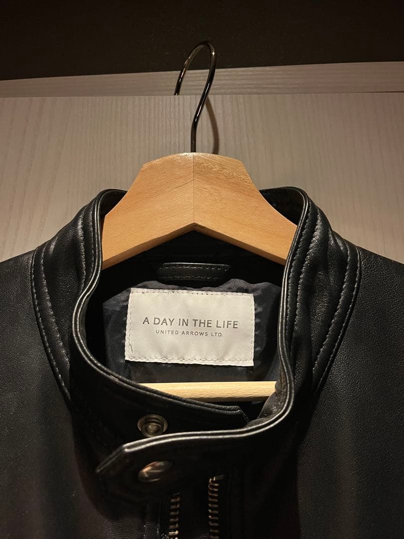 試着のみ　ユナイテッドアローズ　ブラックレザーシングルライダースジャケット