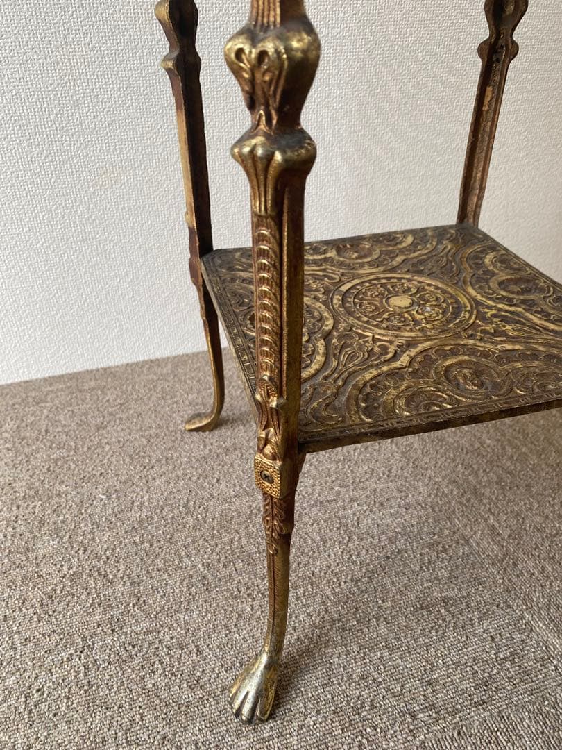 【年内在庫処分値下げ】ビンテージ3段ラック　装飾品　真鍮【現状お渡し】