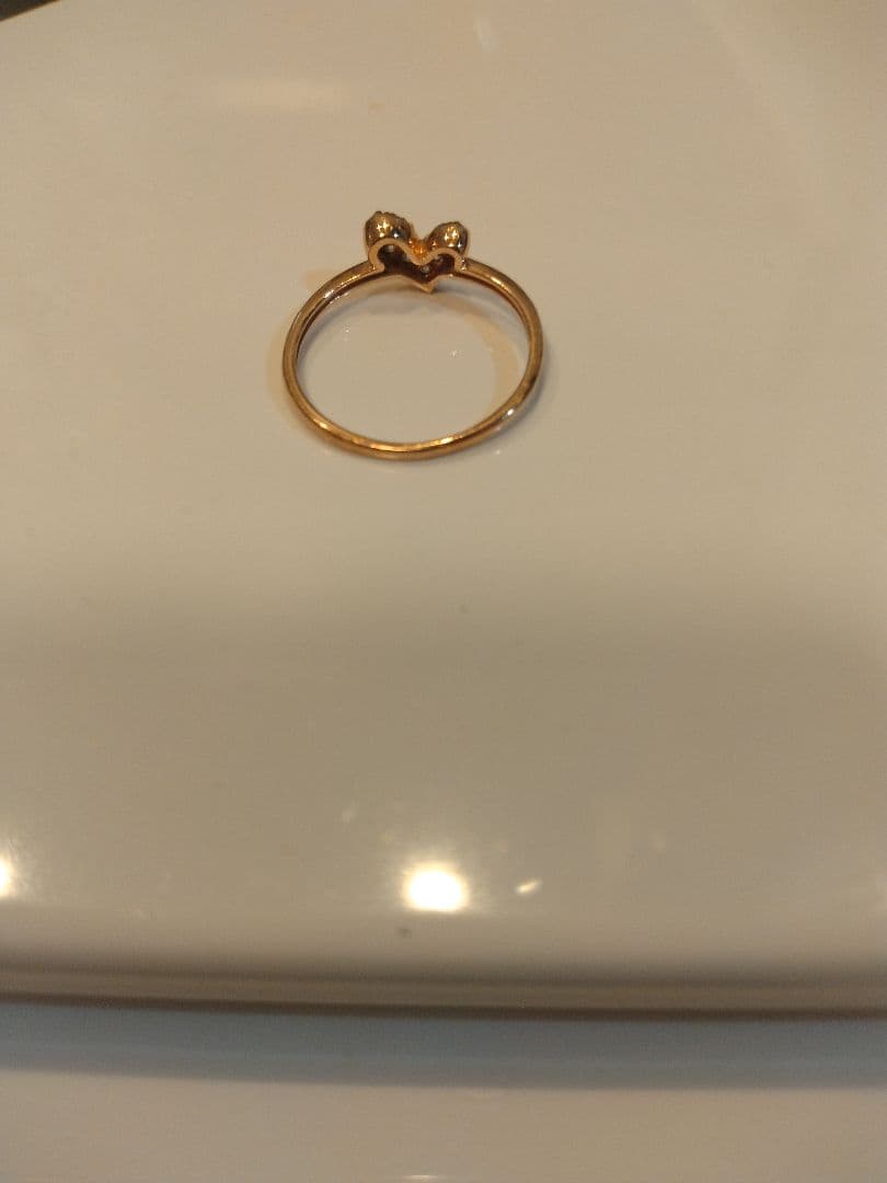 ｋ10　ダイヤ　ピンクゴールド ハート型リング 1.0g