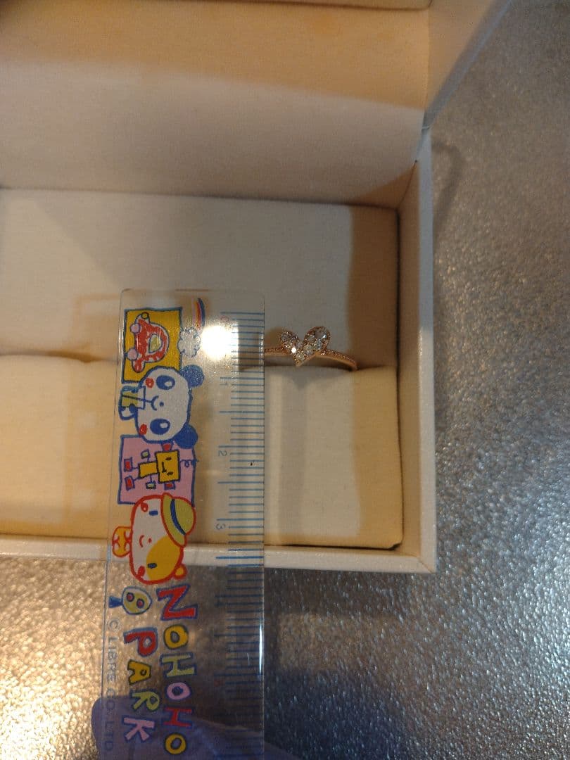 ｋ10　ダイヤ　ピンクゴールド ハート型リング 1.0g