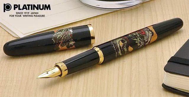 【新品】プラチナ万年筆 近代蒔絵「美巧・双龍」細字（Ｆ）おまけつき