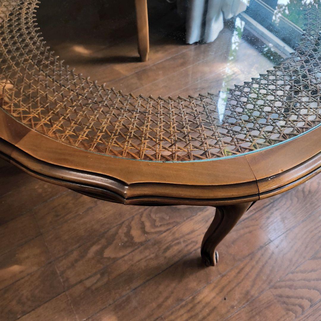 都内限定 イタリア 円形コーヒーテーブル ガラス天板 猫脚