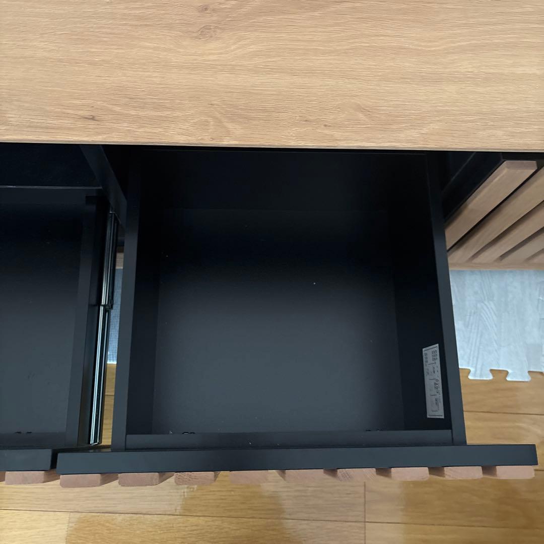 ナチュラルウッド テレビボード 引き出し付き