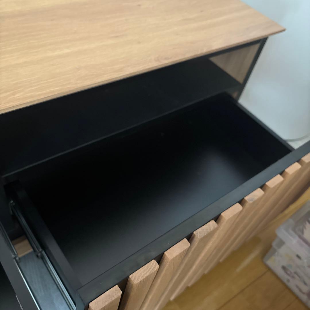 ナチュラルウッド テレビボード 引き出し付き