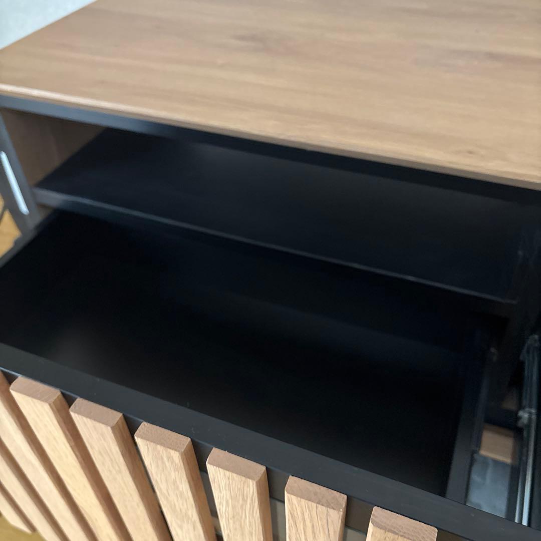 ナチュラルウッド テレビボード 引き出し付き