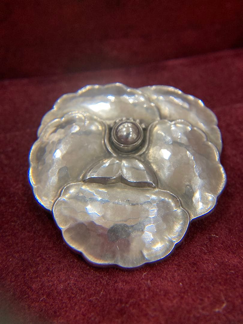 美品 ジョージジェンセン ブローチ フラワー 113 ヴィンテージ 925