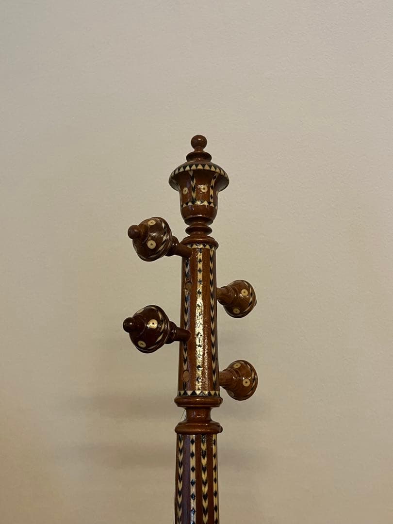 ギジェク ウイグル 寄木細工 民族楽器 木製4弦楽器 弓 ハードケース