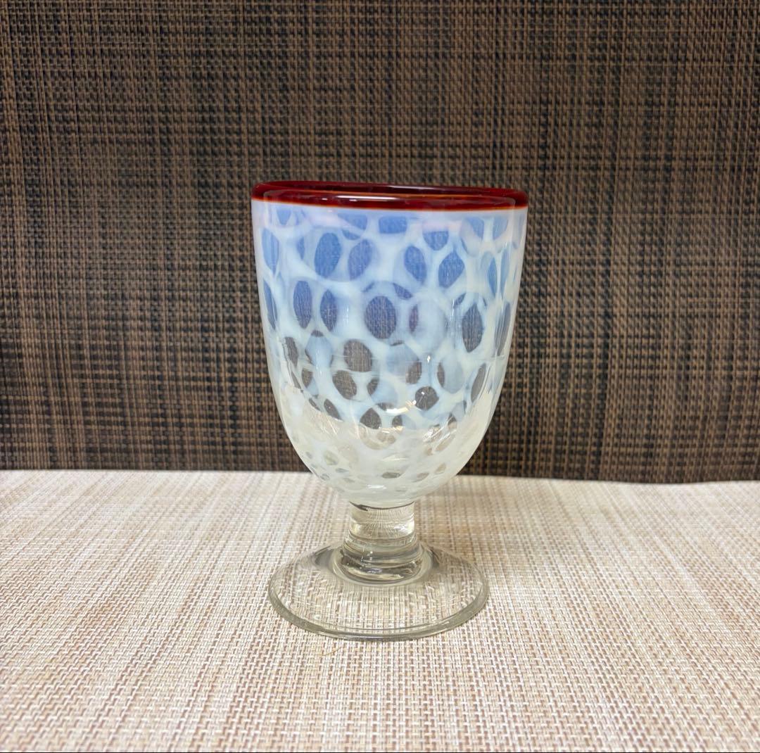 氷コップ 棗 水玉紋様 赤 アンティーク 大正ロマン