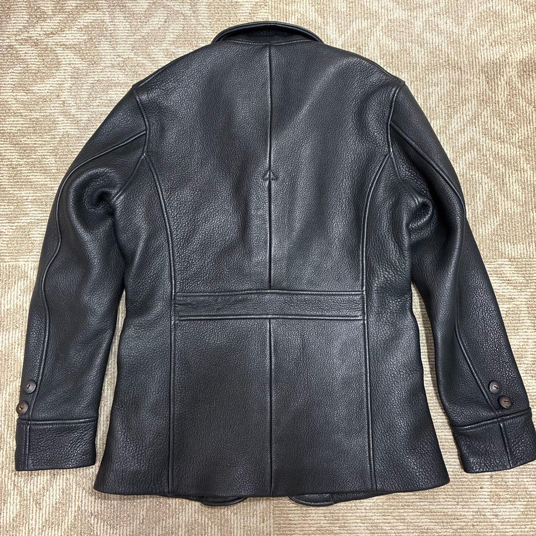 レザーコート　レザージャケット　シープスキン　サックコート　ディアスキン L