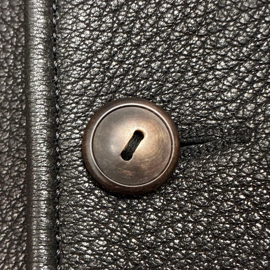 レザーコート　レザージャケット　シープスキン　サックコート　ディアスキン L