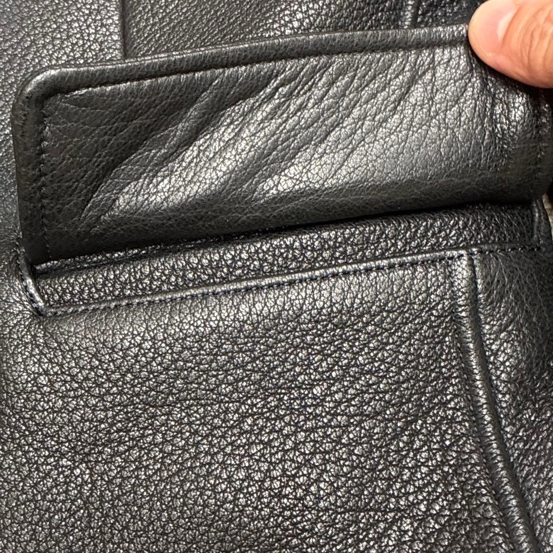 レザーコート　レザージャケット　シープスキン　サックコート　ディアスキン L