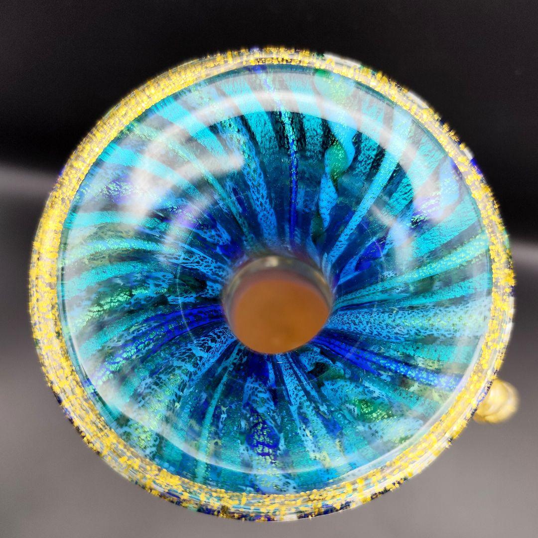 サイン有り☆現代の名工 黒木国昭 作 金彩象嵌「夢光琳」ヴェネチアレース 大花器