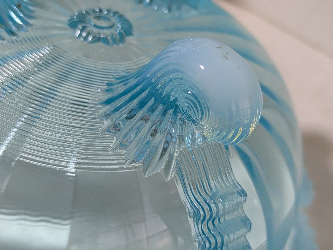 ヴィンテージMosser Glass　ラージサイズ　脚付きベリーボウル 　刻印