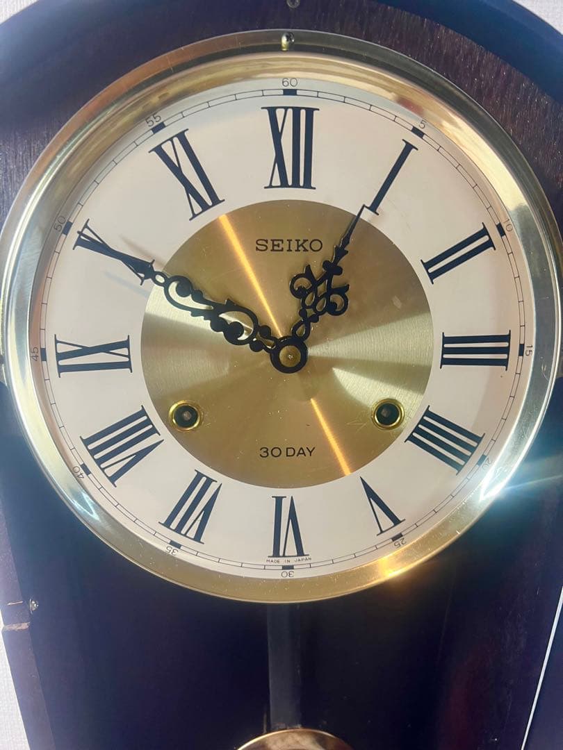 SEIKO精工30DAY 振り子時計ゼンマイ掛け時計柱時計ボンボン時計昭和レトロ