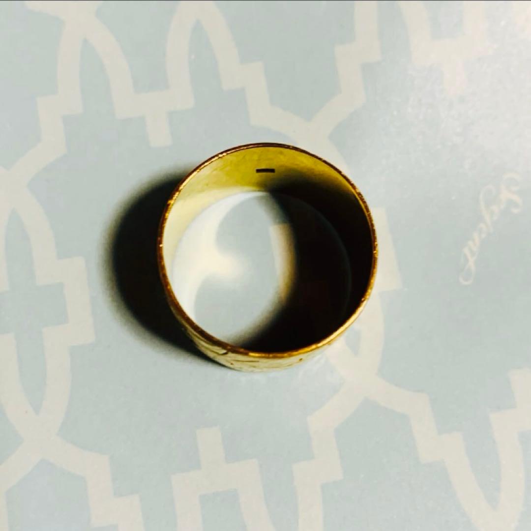 K18ゴールド指輪　日本製　手彫り　男女兼用