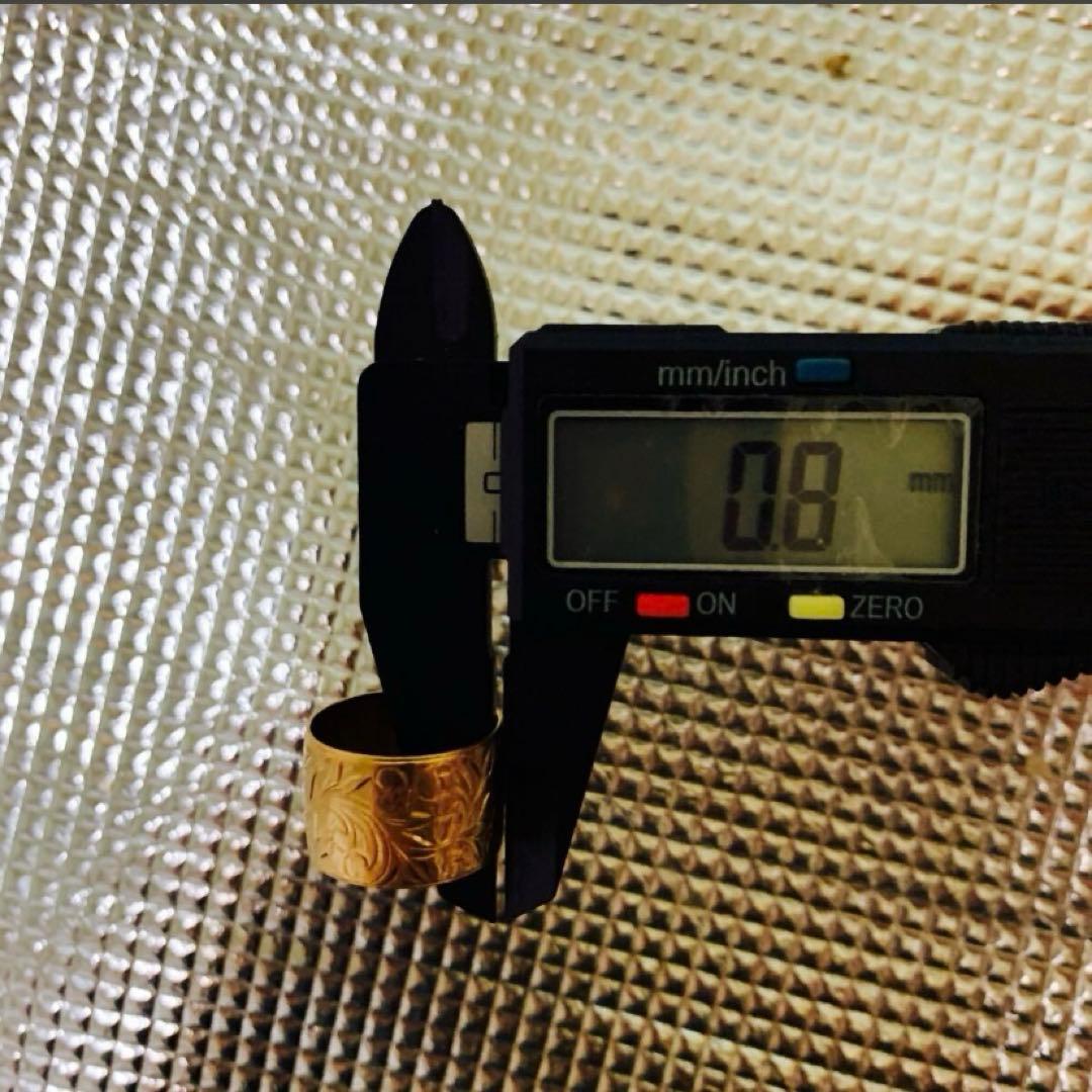 K18ゴールド指輪　日本製　手彫り　男女兼用