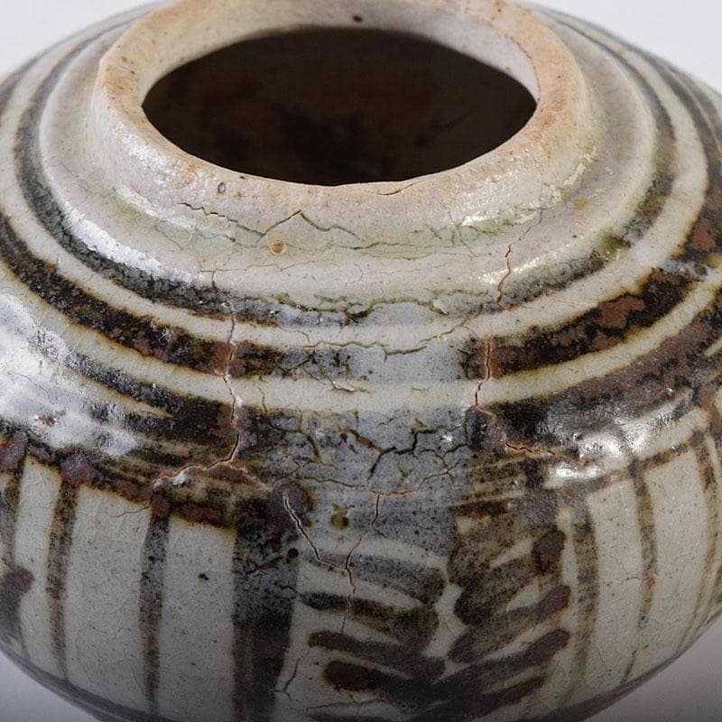 タイ古陶磁　スンコロク　宋胡録　香合　蓋物　時代箱　V　R8148