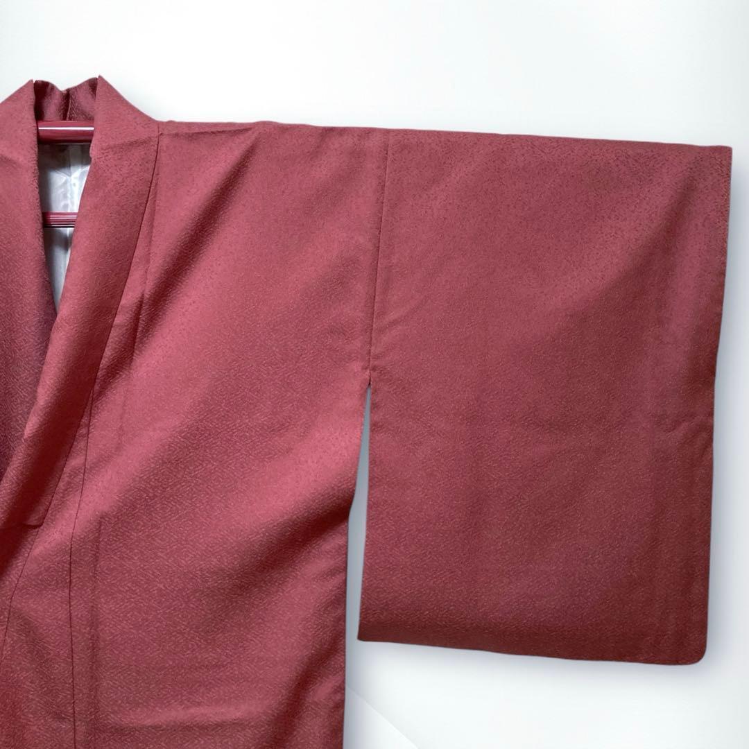 【美品✨】東レシルック　さんび　洗える着物　高島屋扱い　色無地　ワインレッドG1