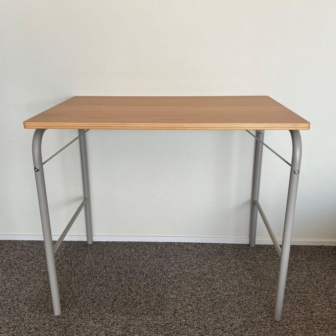 無印良品 スチールパイプテーブル 折りたたみ式 ウォームグレー 箱有り 未使用品