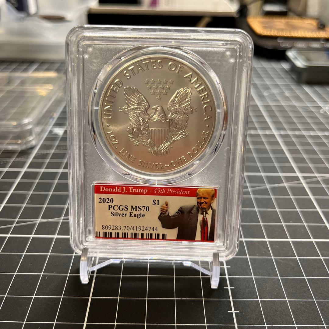 フ*殿様 希少！イーグル銀貨 トランプ大統領 2020 PCGS MS70