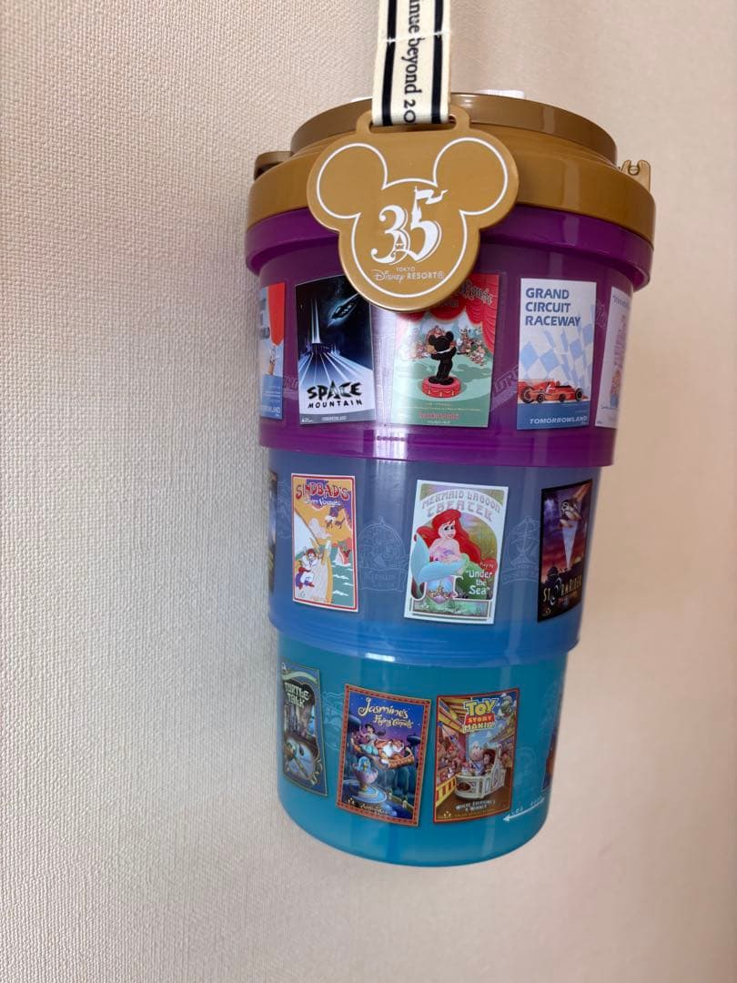 ☆希少　ディズニー　３５周年　アトラクション　ポスター　ポップコーン　ケース☆