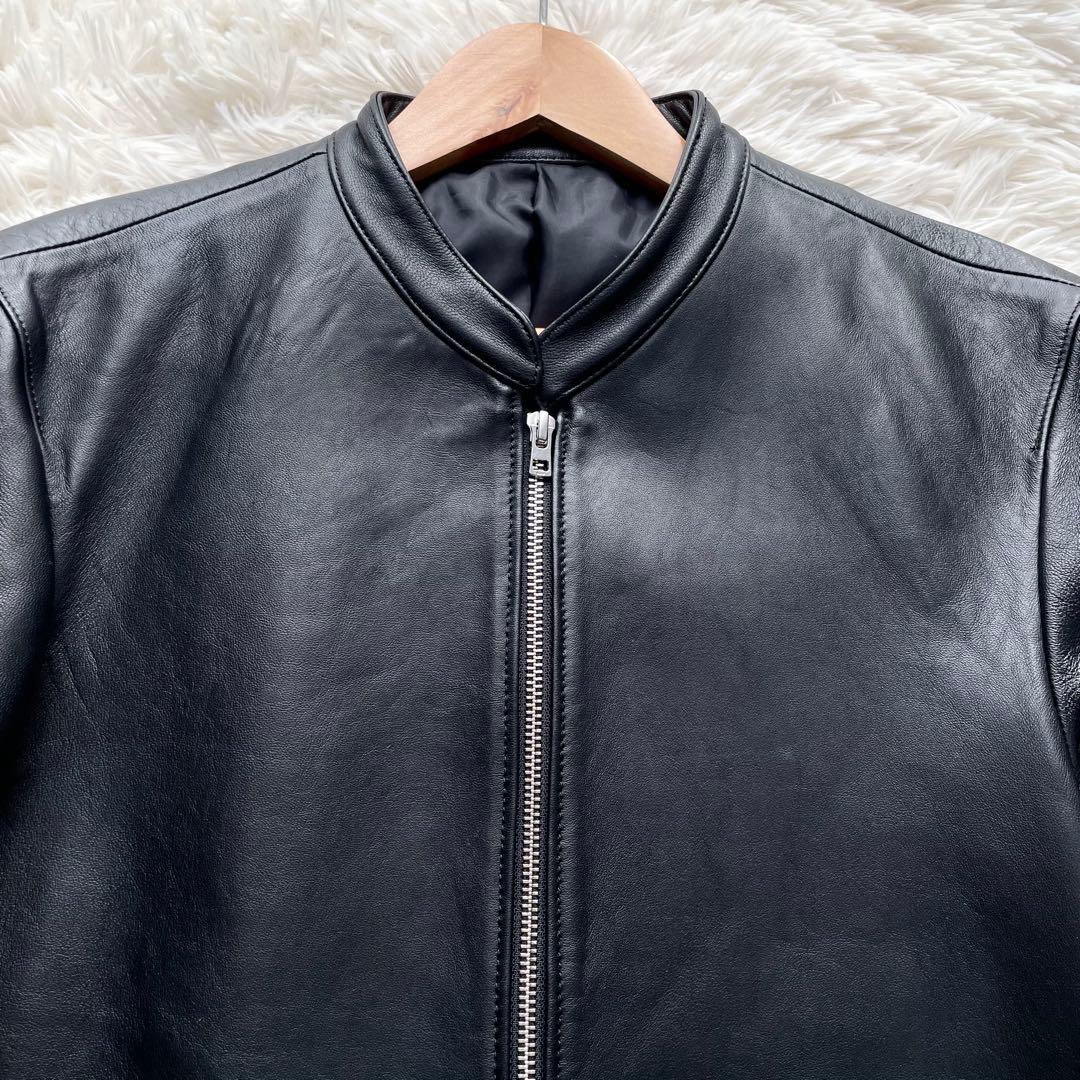 極美品✨リドム　ライダースジャケット　Wジップ　ラムレザー　黒　L