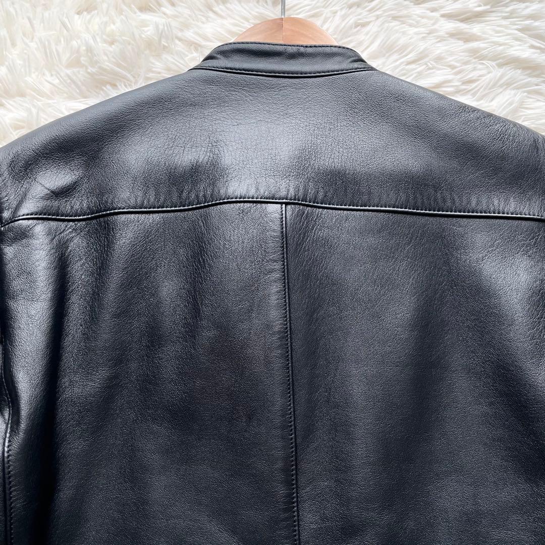 極美品✨リドム　ライダースジャケット　Wジップ　ラムレザー　黒　L