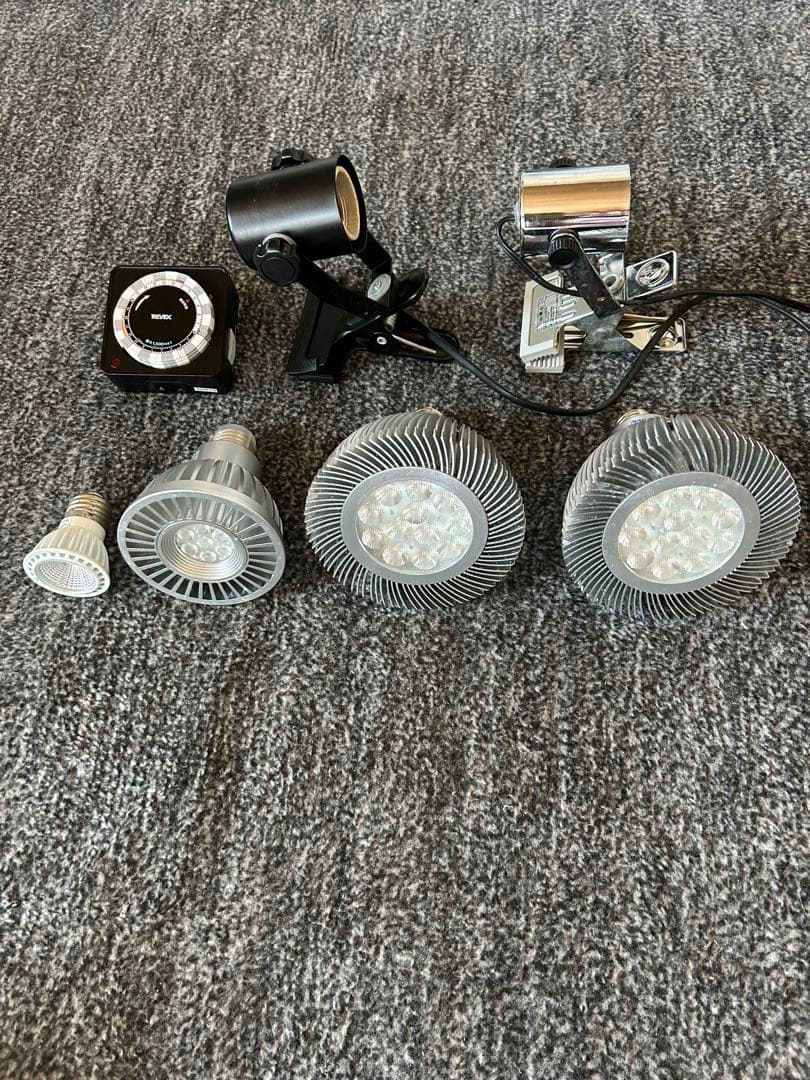 グラッシーレディオ 3点(おまけ１個)＆クリップライト2点セット タイマー付