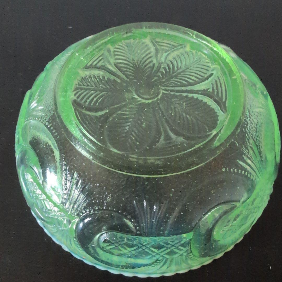 最終値下げ　ウランガラス　渦つなぎ紋　鉢　3客