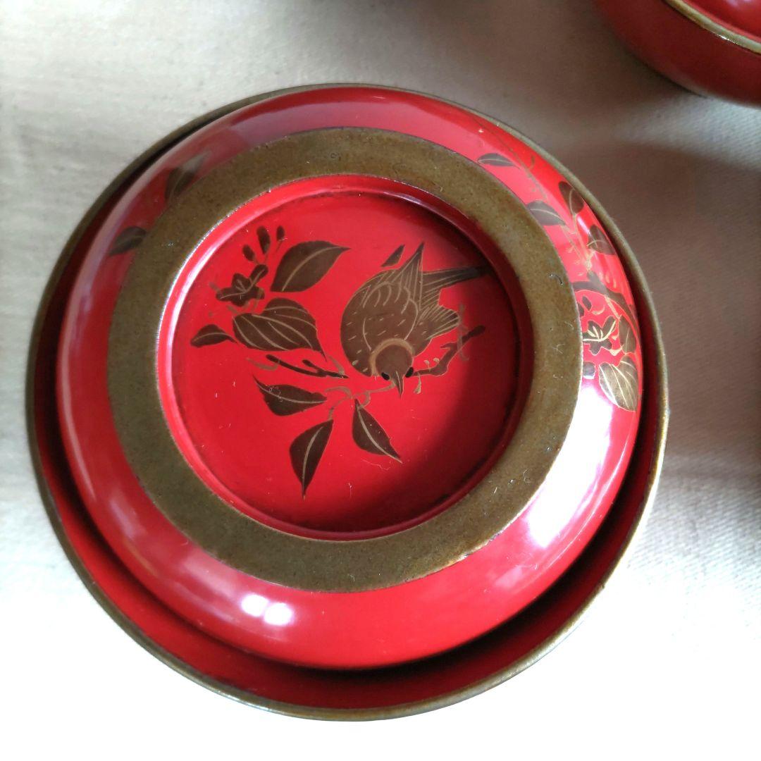 金蒔絵　花鳥絵変わり菓子椀　9客