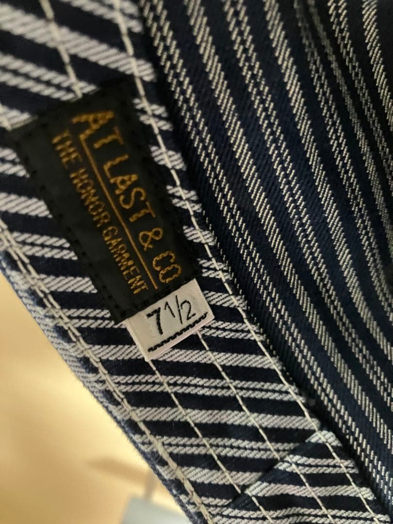 アットラスト デニムワークキャップ リバティストライプ ヒッコリー