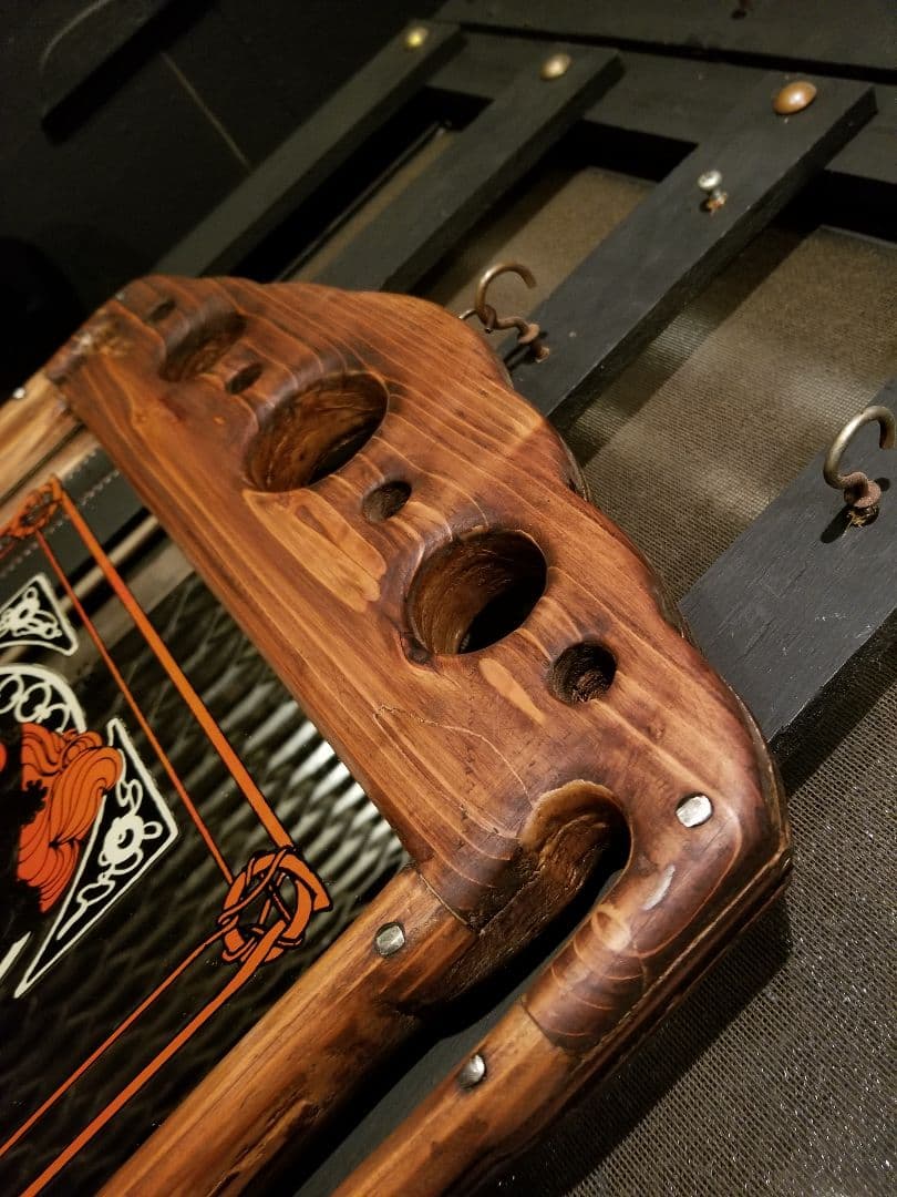 ヴィンテージ　木製　透かし彫り　額装飾　ミュシャ　ノスタルジア　アート　ミラー