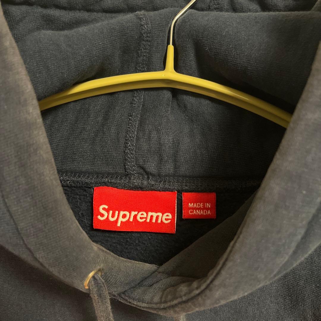 Supreme box logo hoodie navy M パーカー