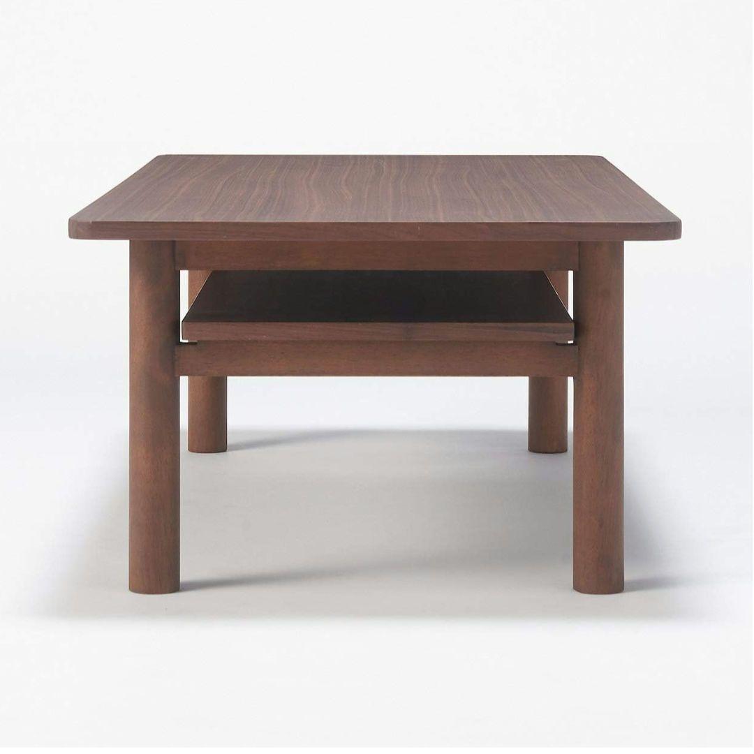 レア　廃盤品　無印良品 木製ローテーブルオーク材 　ウォルナット色