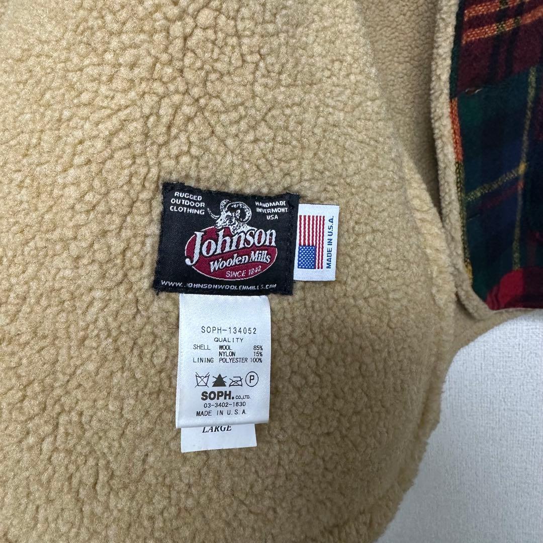 【中古】　SOPHNET. Johnson 米国製 裏ボア ベスト 赤 L