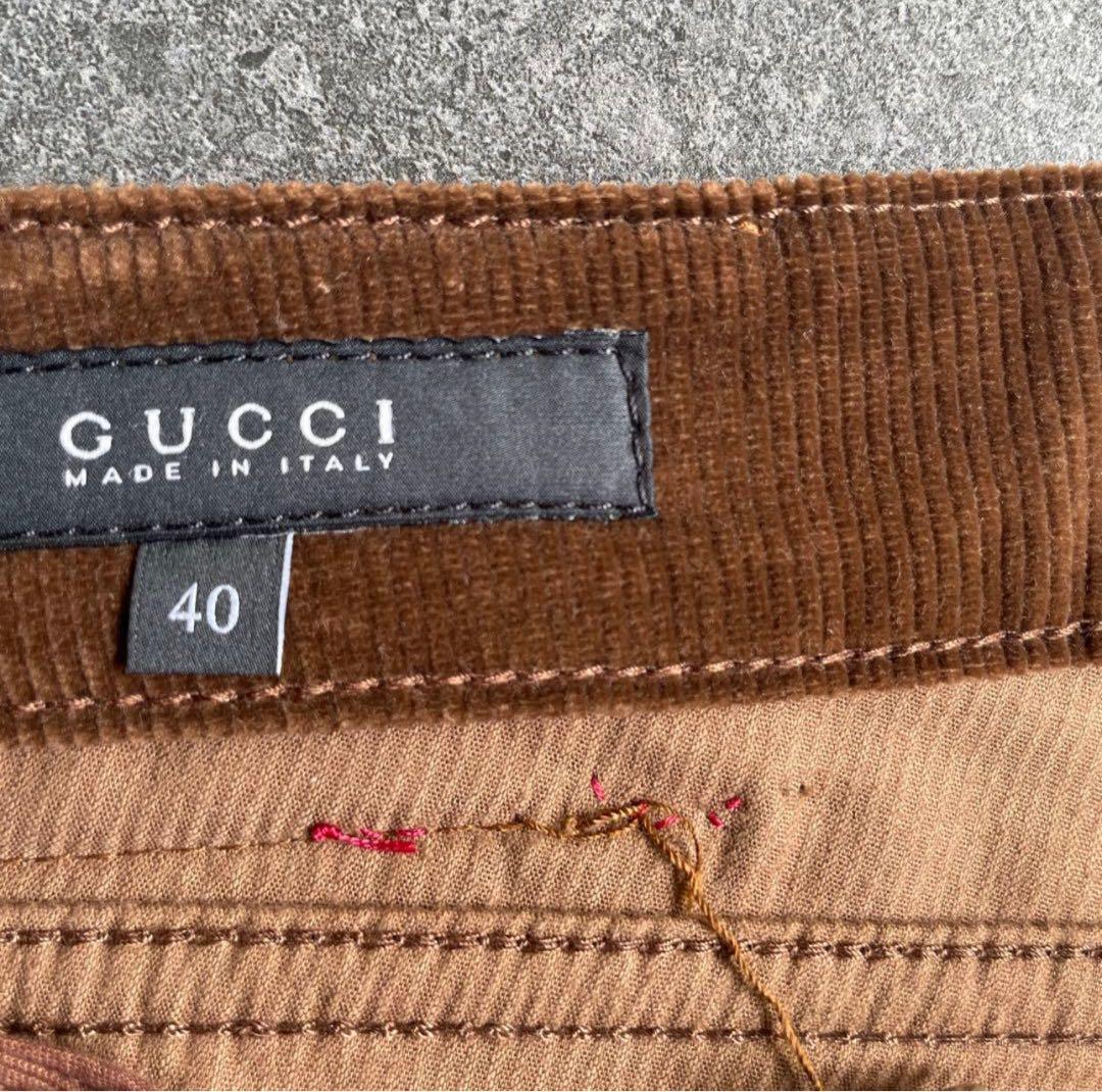 グッチ GUCCI 良質コーデュロイパンツ　美脚　ブラウン　美品 レア