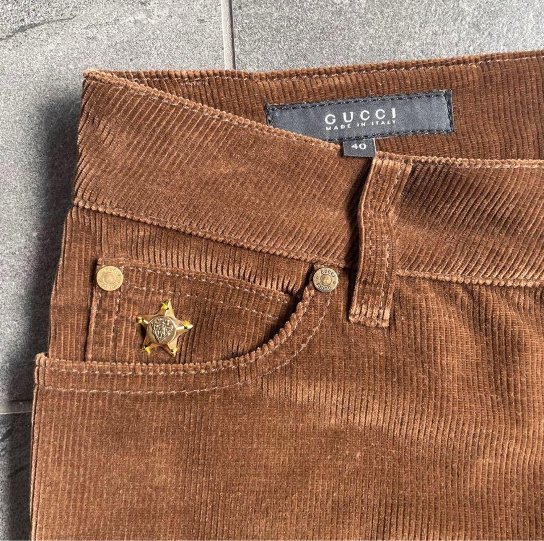 グッチ GUCCI 良質コーデュロイパンツ　美脚　ブラウン　美品 レア
