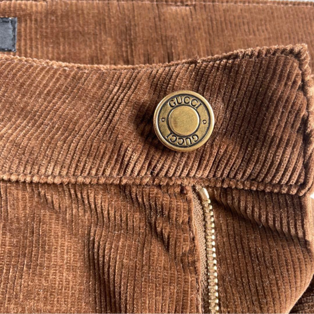 グッチ GUCCI 良質コーデュロイパンツ　美脚　ブラウン　美品 レア