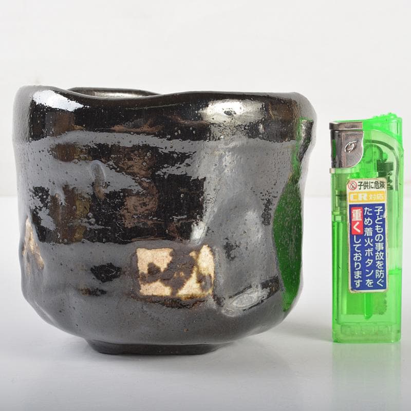 茶道具　尾形乾山造　富士図　黒筒茶碗　極め箱　M　R6620