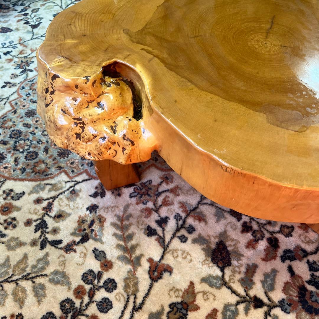 昭和レトロ 木製 天然木材 一枚板 脚付き座卓 センターテーブル ビンテージ